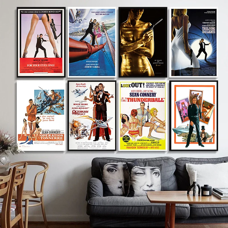 007 Movie Poster And Prints Canvas Painting Pictures On The Wall Classic Decorative Home Decor Obrazy
007 Movie Poster And Prints Canvas Painting Pictures On The Wall Classic Decorative Home Decor Obrazy