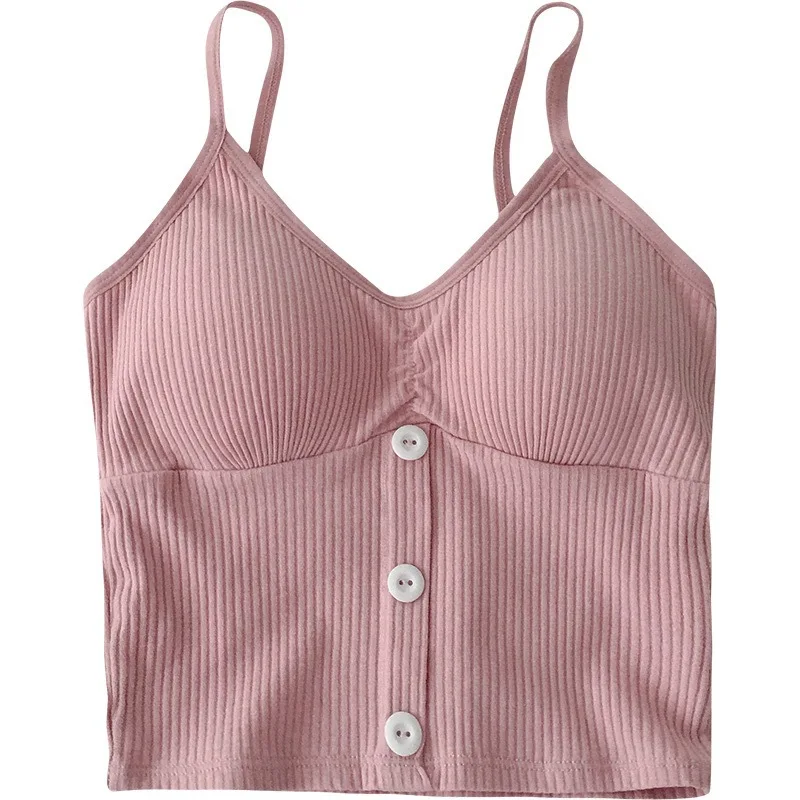 New Korean Edition Button Pure Color Underwear For Fitness Suspenders Vest Girls Inside Build Outside Wear Slim Sleeveless
New Korean Edition Button Pure Color Underwear For Fitness Suspenders Vest Girls Inside Build Outside Wear Slim Sleeveless
