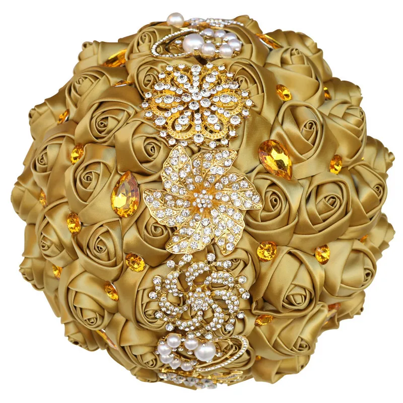 2021 New Light Gold Series Bride and Bridesmaid Rhinestone Bouquets Wedding Accessories Artificial Satin Flowers B08
2021 New Light Gold Series Bride and Bridesmaid Rhinestone Bouquets Wedding Accessories Artificial Satin Flowers B08