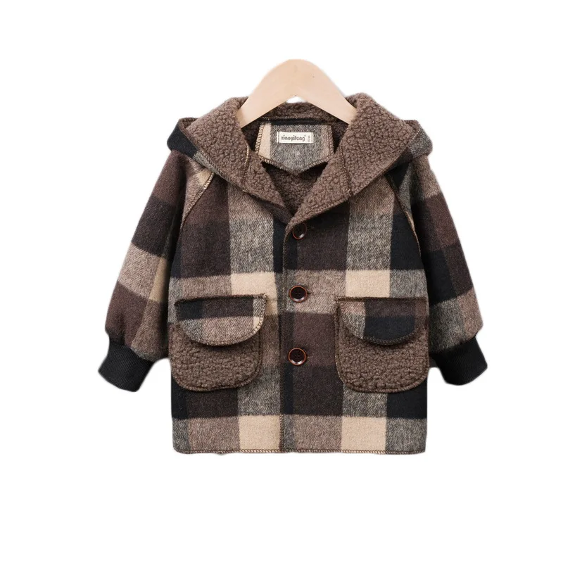 2020 winter boy plaid warm jacket woolen coat children's winter clothes boy hooded plus fleece jacket
2020 winter boy plaid warm jacket woolen coat children's winter clothes boy hooded plus fleece jacket