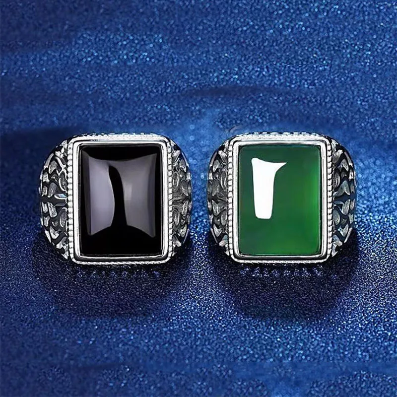 Men's Hollow Out Green Black Square Crystal Open Adjustable Ring Silver Color Engraving Geometric Pattern Jewelry
Men's Hollow Out Green Black Square Crystal Open Adjustable Ring Silver Color Engraving Geometric Pattern Jewelry