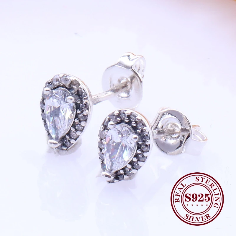 Original 925 Sterling Silver Earrings Sparkling Teardrop Silver Colour Earrings For Girlfriend Women Gift Jewelry
Original 925 Sterling Silver Earrings Sparkling Teardrop Silver Colour Earrings For Girlfriend Women Gift Jewelry
