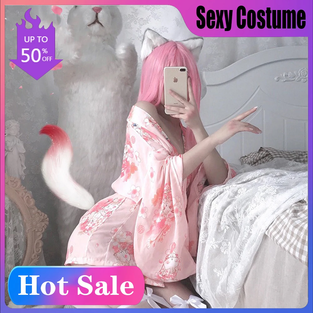 Kawaii Lingerie Pink Janpanese Traditional Kimono Sexy Cosplay Outfit Costumes Sexy Women Cute Uniform Pajamas Soft Silk Belt
Kawaii Lingerie Pink Janpanese Traditional Kimono Sexy Cosplay Outfit Costumes Sexy Women Cute Uniform Pajamas Soft Silk Belt