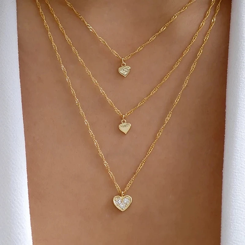 2021 New Fashion Heart Multilayer Necklace for Women Gold Chain Women's Jewelry Layered Accesories for Girls Clothing Gifts
2021 New Fashion Heart Multilayer Necklace for Women Gold Chain Women's Jewelry Layered Accesories for Girls Clothing Gifts