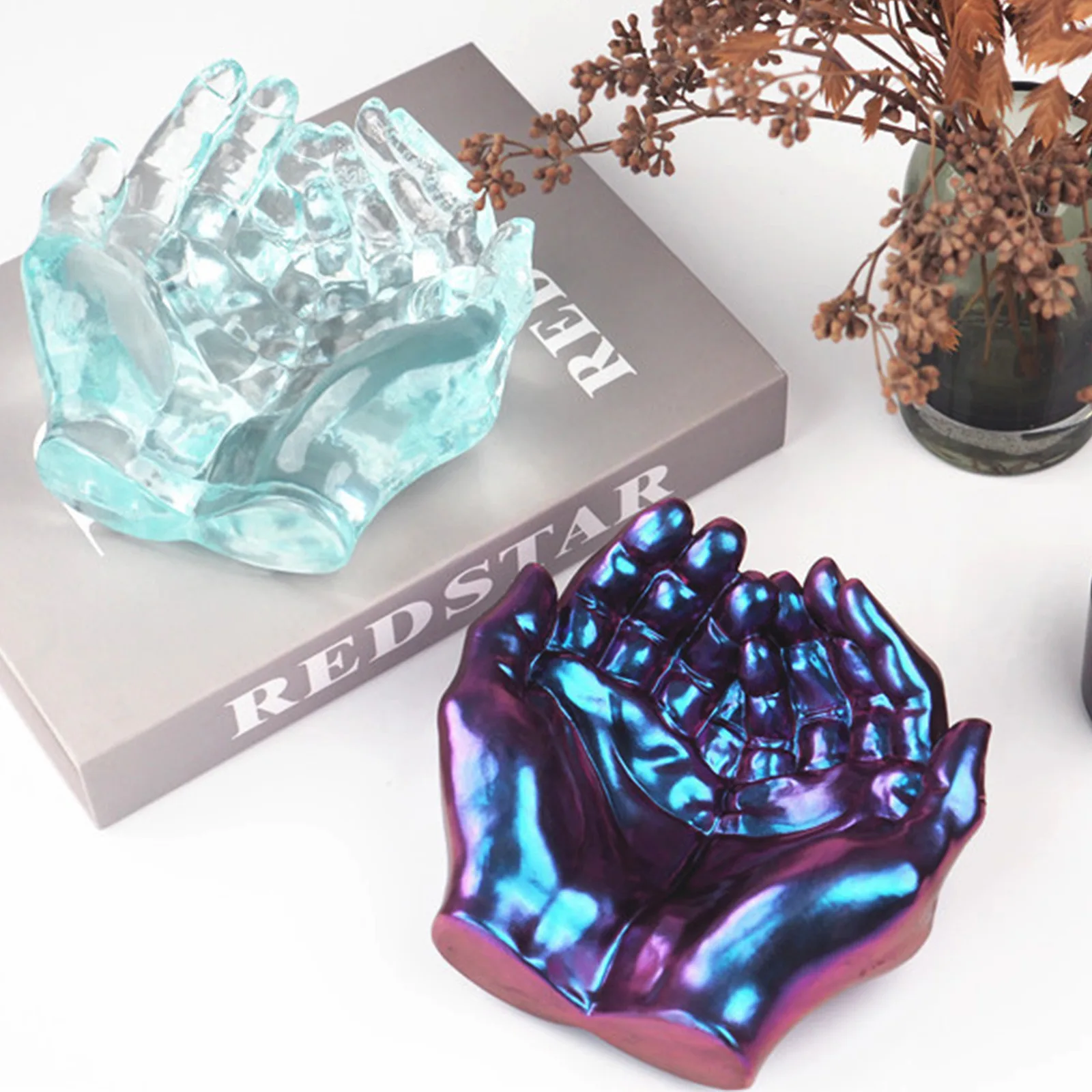 Two-hand Model Hand Storage Dish Ashtray Mirror Silicone Mold For DIY Crystal Epoxy Resin Home Decoration Handmade Concrete Mold
Two-hand Model Hand Storage Dish Ashtray Mirror Silicone Mold For DIY Crystal Epoxy Resin Home Decoration Handmade Concrete Mold