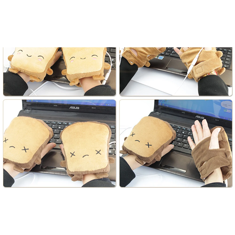 New Fashion USB Warmer Heated Gloves Cute Hand Warmers Gloves Fingerless Cute Toast Shape New Year Christmas Gift Winter Gloves
New Fashion USB Warmer Heated Gloves Cute Hand Warmers Gloves Fingerless Cute Toast Shape New Year Christmas Gift Winter Gloves