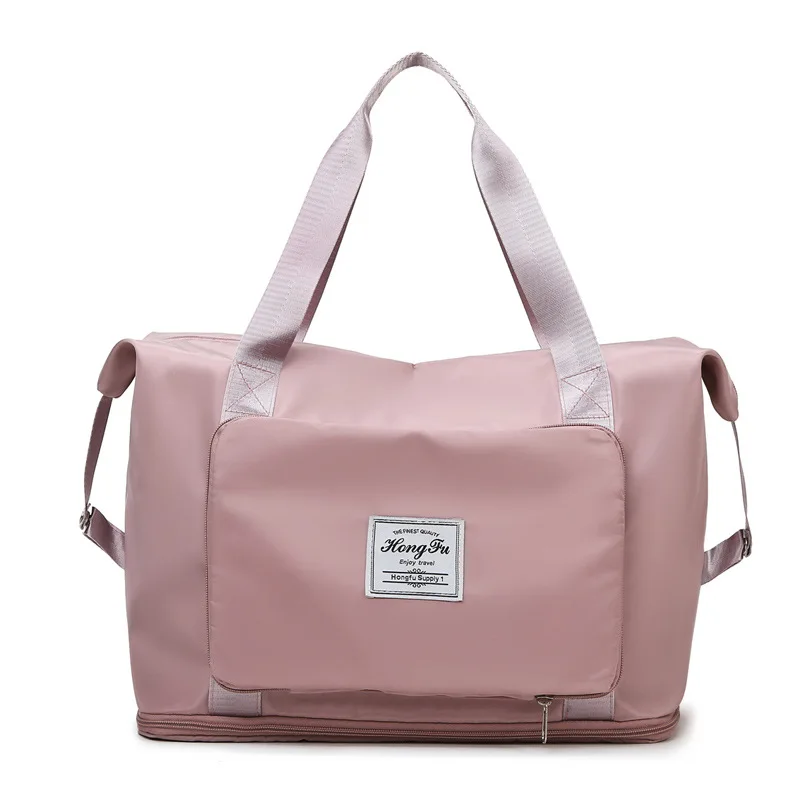

Складная дорожная сумка для мужчин и женщин, вместительные спортивные мешки для спортзала, многофункциональная сепарационная розовая спор...