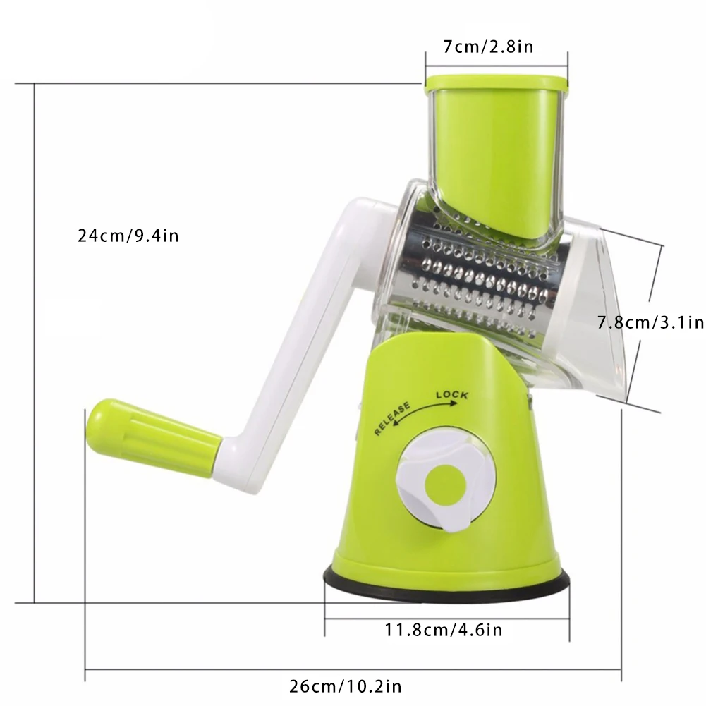 Multi-Function Rotary Grater Manual Rotary Vegetable Slicer Fruit Manual Shredder Drum Grater With 3 Stainless Steel Rotary Set
Multi-Function Rotary Grater Manual Rotary Vegetable Slicer Fruit Manual Shredder Drum Grater With 3 Stainless Steel Rotary Set