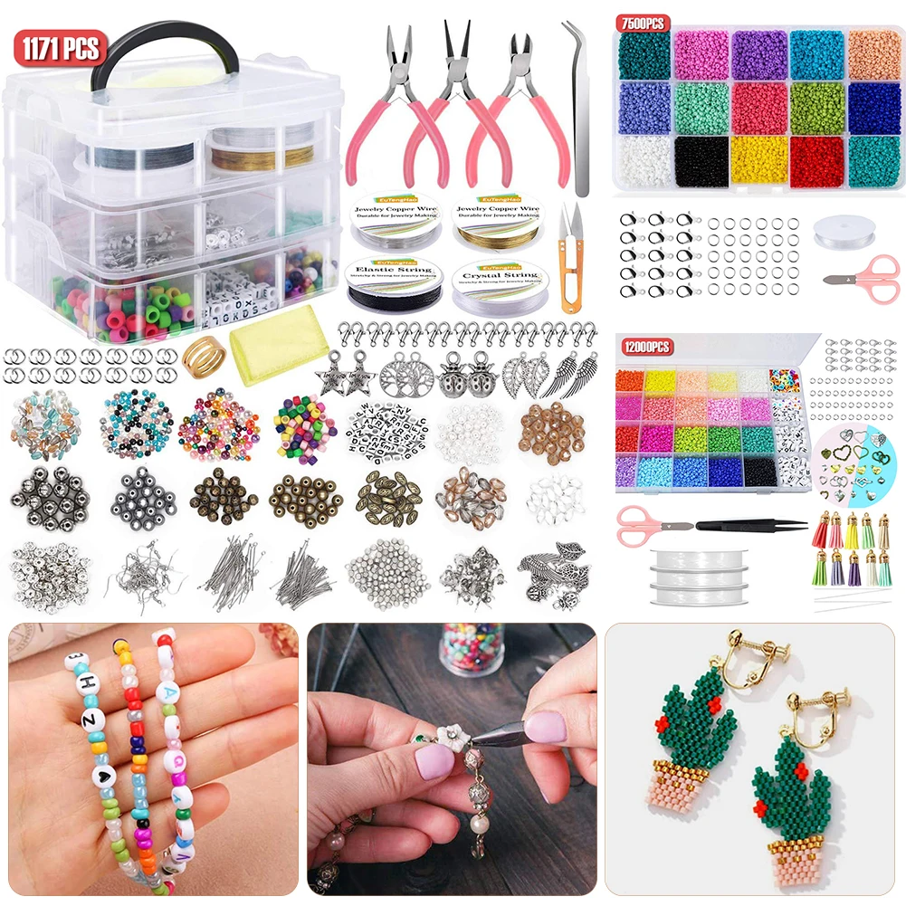 

Acrylic Beads Czech Glass Beads Clasps Pliers Findings Jewelry Making DIY Handmade Earrings Necklace Bracelet