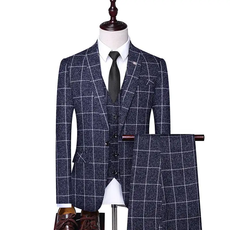 M-4XL Men's Wedding Suit Three-piece Plaid Fashion Suit Jacket Casual Jacket Slim Business Suit Jacket Banquet Suit
M-4XL Men's Wedding Suit Three-piece Plaid Fashion Suit Jacket Casual Jacket Slim Business Suit Jacket Banquet Suit