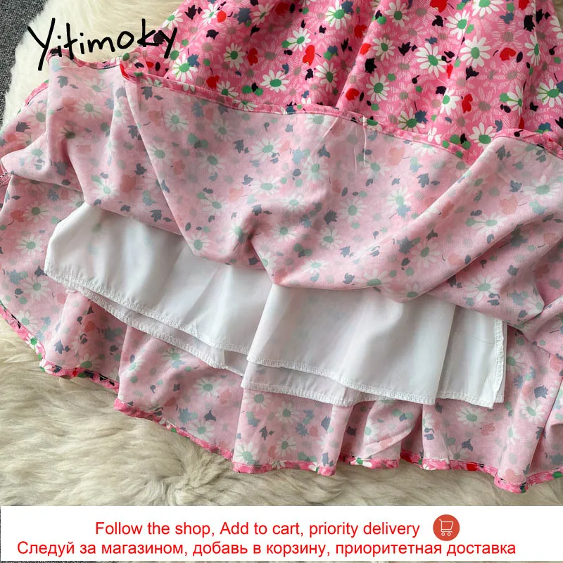 Yitimoky Pink Floral Print High Waist Dresses Women Bow Puff Sleeve Square Collar A-Line Clothing 2021 Summer Korean Fashion New
Yitimoky Pink Floral Print High Waist Dresses Women Bow Puff Sleeve Square Collar A-Line Clothing 2021 Summer Korean Fashion New