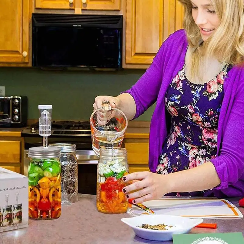 1 Set Wide Mouth Mason Jar Set wirh Fermentation Lid and Fermentation Household Supplies Airlock Tools Kitchen N3F7 
1 Set Wide Mouth Mason Jar Set wirh Fermentation Lid and Fermentation Household Supplies Airlock Tools Kitchen N3F7