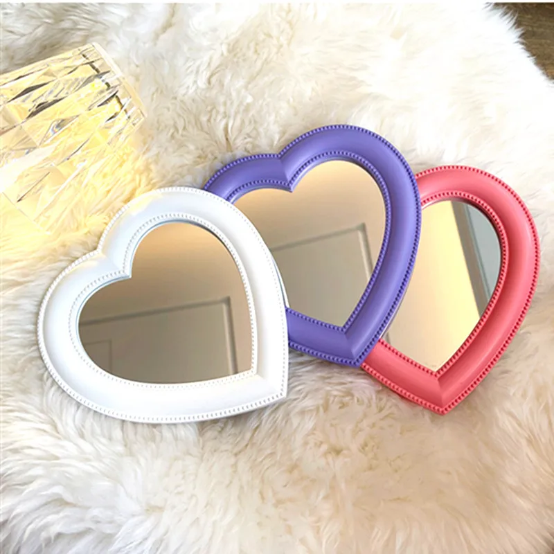 

HE15 Web Celebrity Cosmetic Mirror Decorative Mirror Girl Heart Student Dormitory Mirror Portable Home Small Compact Mirror