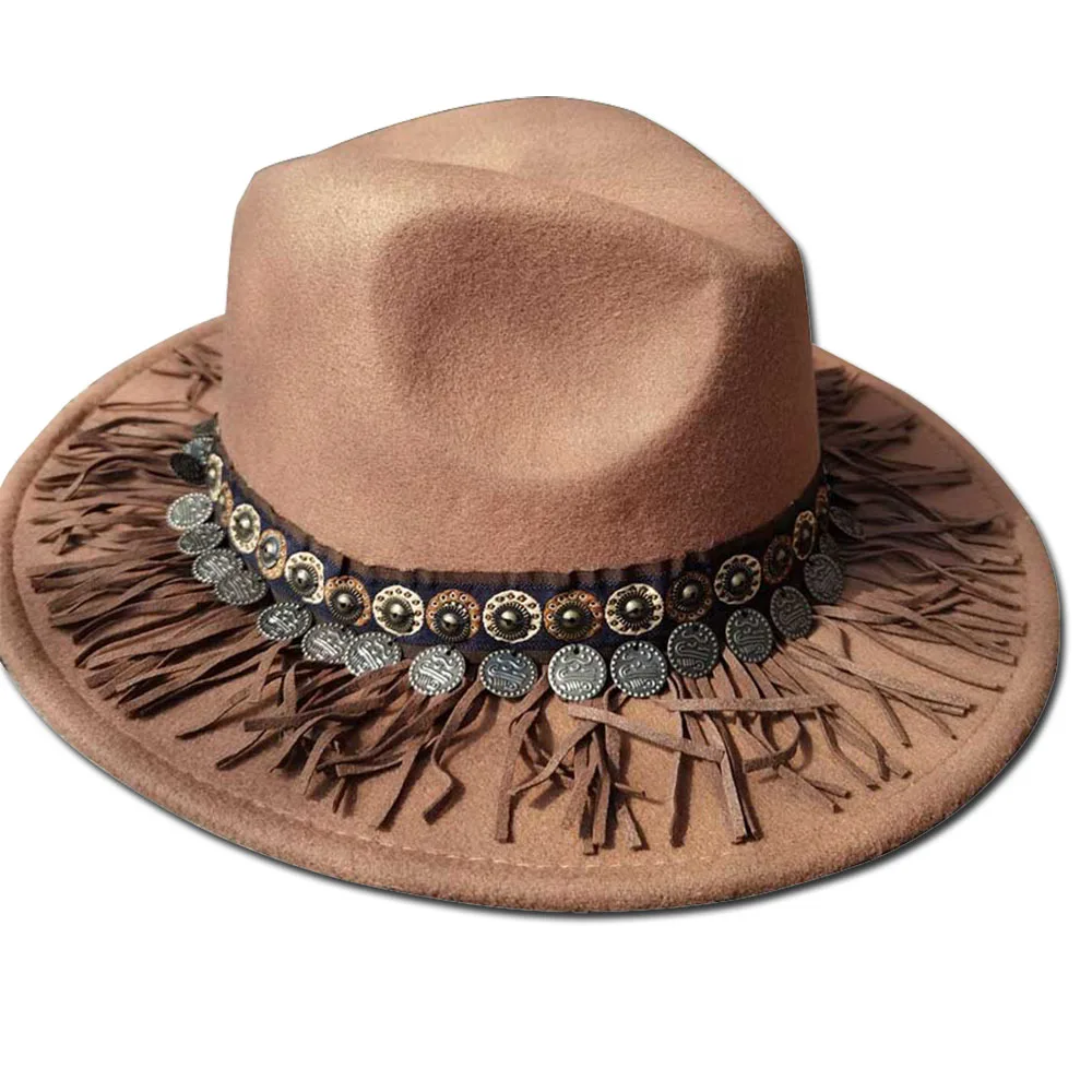 Boho style Elegant Women artificial wool Hat Winter Autumn Wide Woman Panama Sombrero Cap for Party
Boho style Elegant Women artificial wool Hat Winter Autumn Wide Woman Panama Sombrero Cap for Party