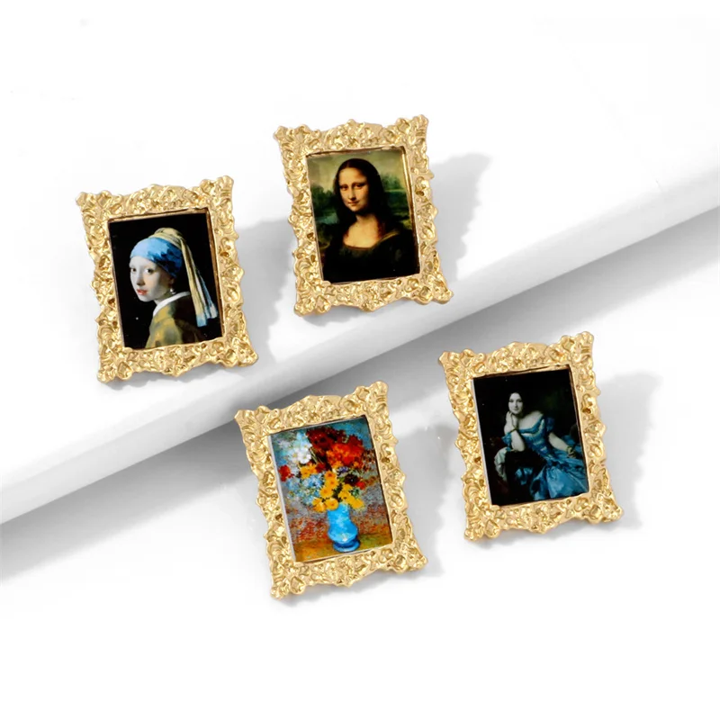 New retro ears Mona Lisa head landscape painting earrings oil painting creative popular album earrings jewelry gifts wholesale
New retro ears Mona Lisa head landscape painting earrings oil painting creative popular album earrings jewelry gifts wholesale