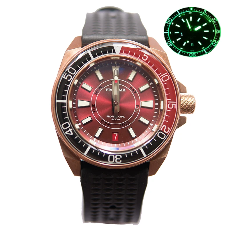 Proxima 2021 New Men's Watches CuSn 8 Mechanical Watch For Men Luxury Automatic Wristwatch 200M Bronze Diver Clocks Reloj Hombre
Proxima 2021 New Men's Watches CuSn 8 Mechanical Watch For Men Luxury Automatic Wristwatch 200M Bronze Diver Clocks Reloj Hombre