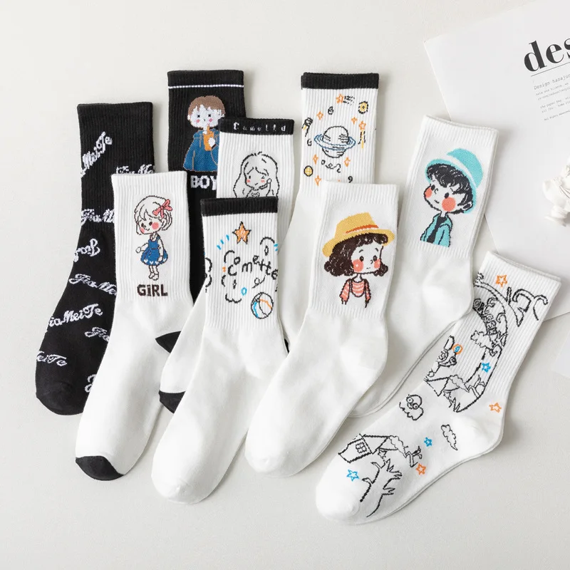 1 Pair Fashion Socks Skateboard Streetwear Harajuku Cartoon Crew Drawing Socks Fashion Breathable Black White Happy Cotton Socks
1 Pair Fashion Socks Skateboard Streetwear Harajuku Cartoon Crew Drawing Socks Fashion Breathable Black White Happy Cotton Socks