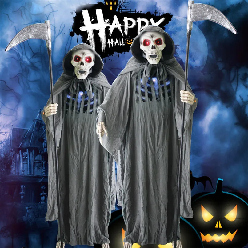 Halloween Decoration Horror Sketelon Face Skull Sickle Dolls Glowing Toys for Halloween Party 185cm Tall Scary Ghost Gift
Halloween Decoration Horror Sketelon Face Skull Sickle Dolls Glowing Toys for Halloween Party 185cm Tall Scary Ghost Gift