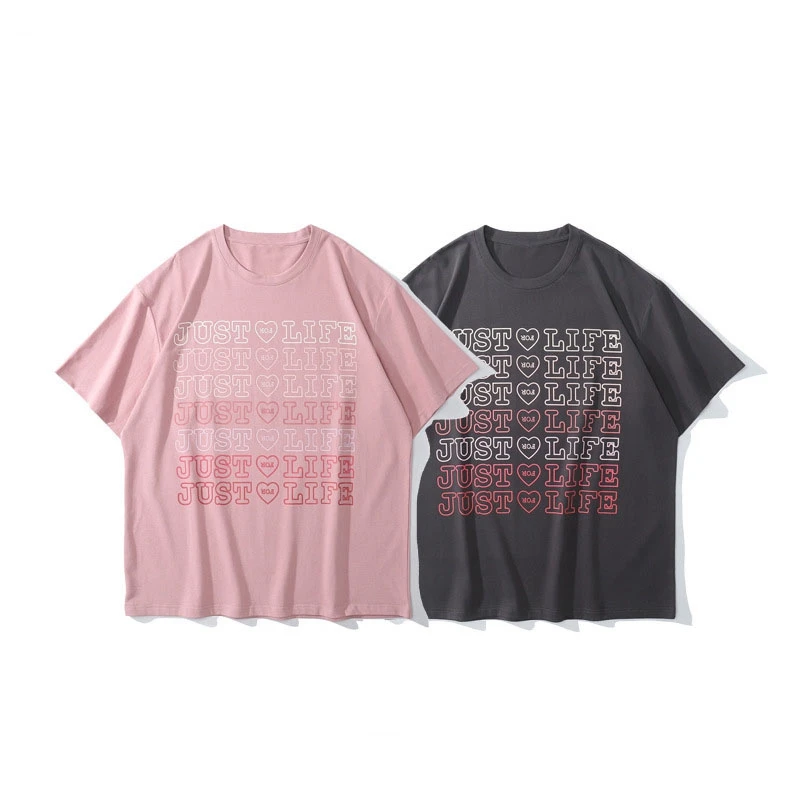 Cotton Couple T-shirt Casual Summer New Pink Letter Print Short-sleeved Tshirts Streetwear Hip-hop Men and Women Loose Tees Tops
Cotton Couple T-shirt Casual Summer New Pink Letter Print Short-sleeved Tshirts Streetwear Hip-hop Men and Women Loose Tees Tops