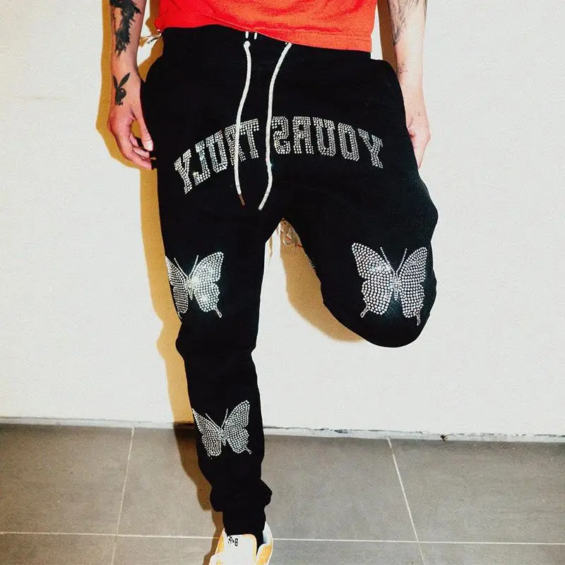 Новые горячие бриллиантовые спортивные брюки y2k с принтом бабочки, облегающие стройнящие дизайнерские брюки на шнуровке, женская одежда, же... 
Новые горячие бриллиантовые спортивные брюки y2k с принтом бабочки, облегающие стройнящие дизайнерские брюки на шнуровке, женская одежда, же...