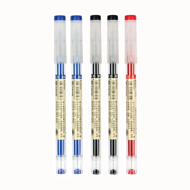 

5 шт., шариковая ручка с кончиком 0,35 мм, черные, красные, синие чернила, цветная гелевая ручка, шариковая ручка, стержень, плавные стержни для п...