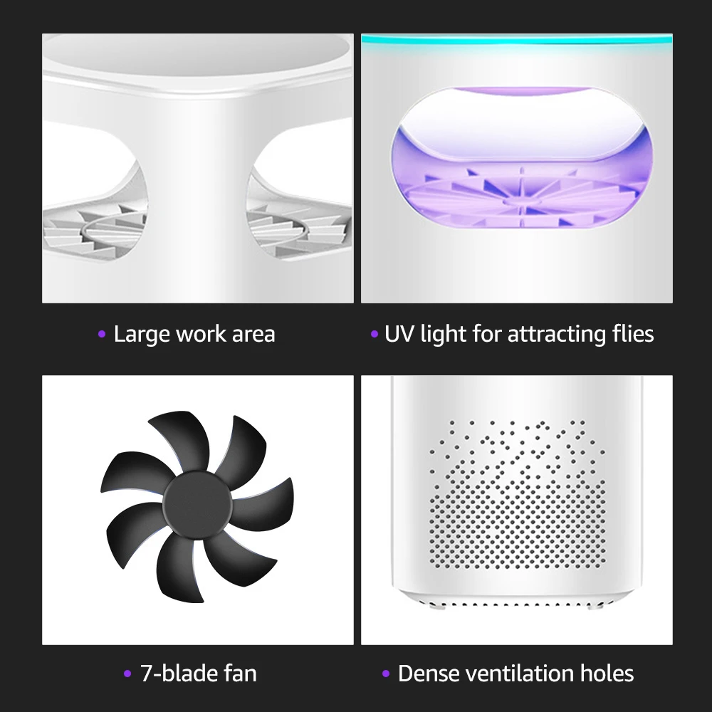 Bug Zapper Electric Mosquito Killer Lamp USB Powered Insect Flies Trap Anti Mosquito Lamp for Home Bedroom Kitchen Garden
Bug Zapper Electric Mosquito Killer Lamp USB Powered Insect Flies Trap Anti Mosquito Lamp for Home Bedroom Kitchen Garden