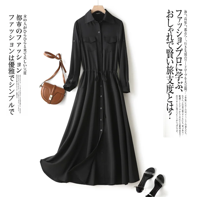 2021 Spring New Long Wing Dress Versatile Elegant Slimming Sleeve Blouse | Женская одежда