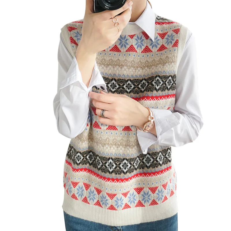 Spring Autumn Elegant Plaid Vest Women Korean V-neck Single Breasted Loose Casual Fashion Elegant Plaid Sweater Waistcoat K008
Spring Autumn Elegant Plaid Vest Women Korean V-neck Single Breasted Loose Casual Fashion Elegant Plaid Sweater Waistcoat K008