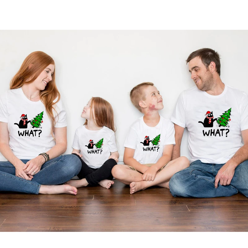 Merry Christmas Tree Printed on Family Matching Clothes Funny Kitty Pet Lover Graphic Tee Shirt Dad Mom and Me Outfits Cute Top
Merry Christmas Tree Printed on Family Matching Clothes Funny Kitty Pet Lover Graphic Tee Shirt Dad Mom and Me Outfits Cute Top