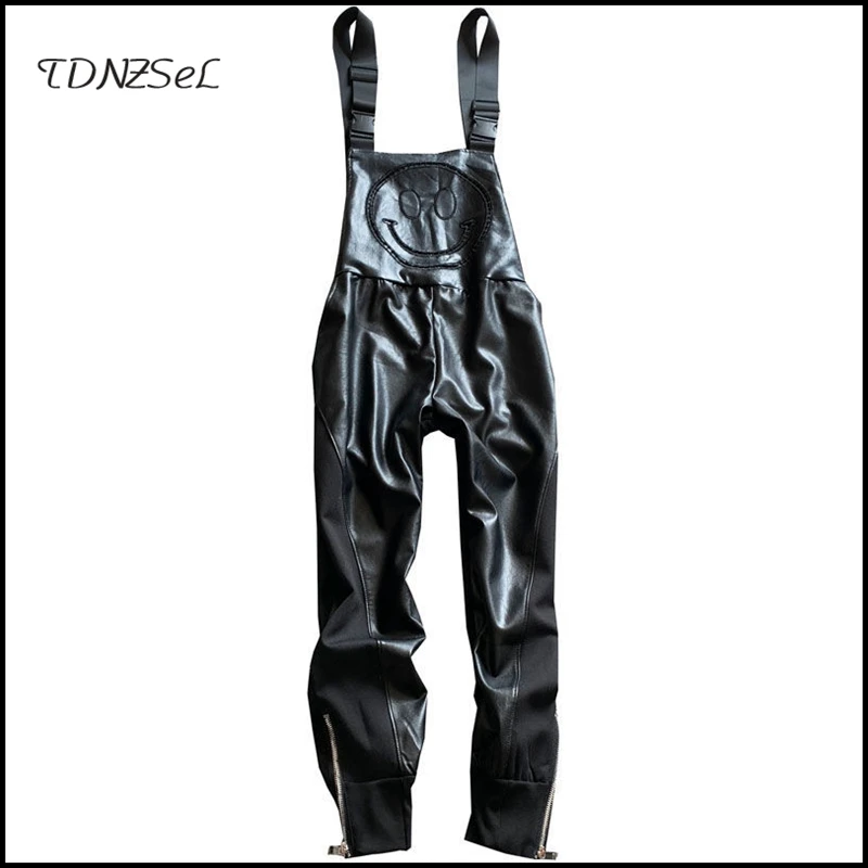 Black Casual Leather Overalls for Women Smiley PU Leaher Jumpsuits Ankle Zip Rompers Cargo Pants Spaghetti Strap Long Playsuits
Black Casual Leather Overalls for Women Smiley PU Leaher Jumpsuits Ankle Zip Rompers Cargo Pants Spaghetti Strap Long Playsuits