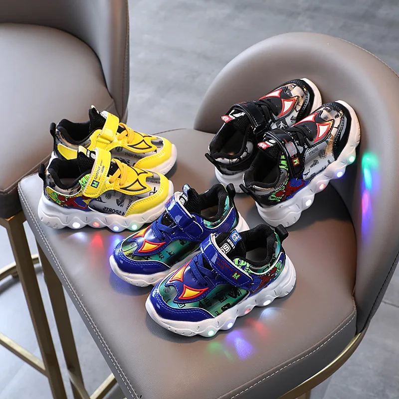 Size 21-30 Baby Boy Shoes with Light Soles Lightweight Casual Shoes Animals Children's Led Sneakers Glowing Shoes for Kid Tennis
Size 21-30 Baby Boy Shoes with Light Soles Lightweight Casual Shoes Animals Children's Led Sneakers Glowing Shoes for Kid Tennis