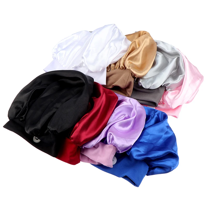 Women Night Sleep Cap Hair Bonnet Hat Head Cover Wide Elastic Band Shower Caps Long Hair Home Bathroom Accessories
Women Night Sleep Cap Hair Bonnet Hat Head Cover Wide Elastic Band Shower Caps Long Hair Home Bathroom Accessories