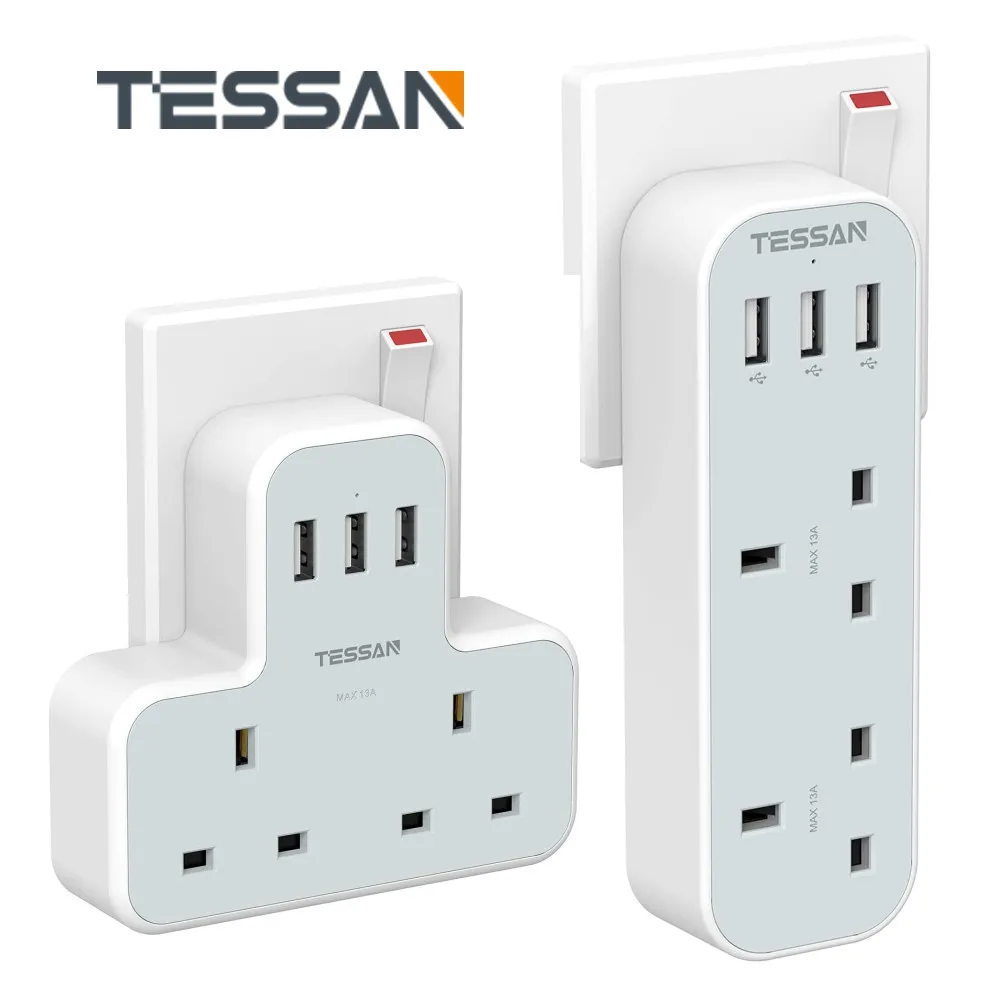 TESSAN UK Plug Electrical Socket Power Strip with 2 UK Outlets and 3 USB Ports for Saudi Arabia United Arab Emirates Singapore
TESSAN UK Plug Electrical Socket Power Strip with 2 UK Outlets and 3 USB Ports for Saudi Arabia United Arab Emirates Singapore