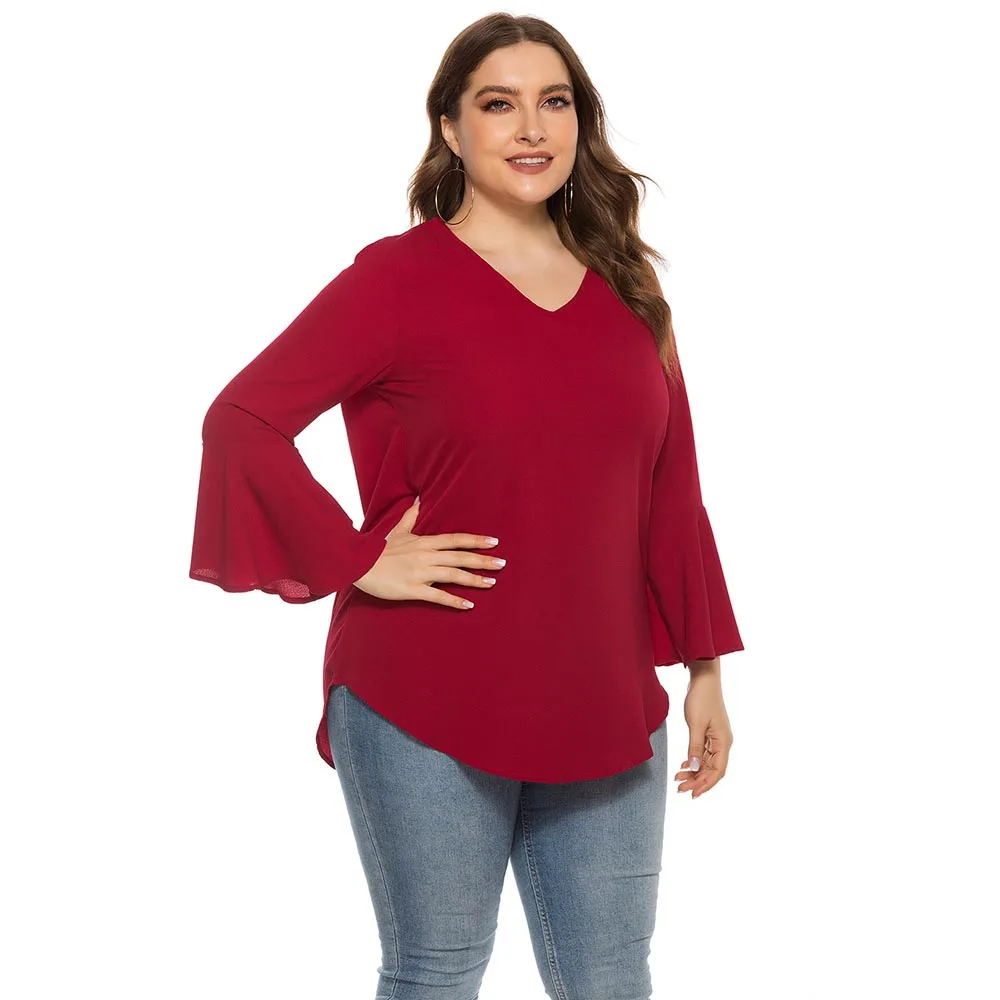 2021 Autumn V-neck Long Sleeve Loose 4XL 5XL Plus Size Tops Elegantes T-shirt Women Clothing Camisetas De Mujer
2021 Autumn V-neck Long Sleeve Loose 4XL 5XL Plus Size Tops Elegantes T-shirt Women Clothing Camisetas De Mujer