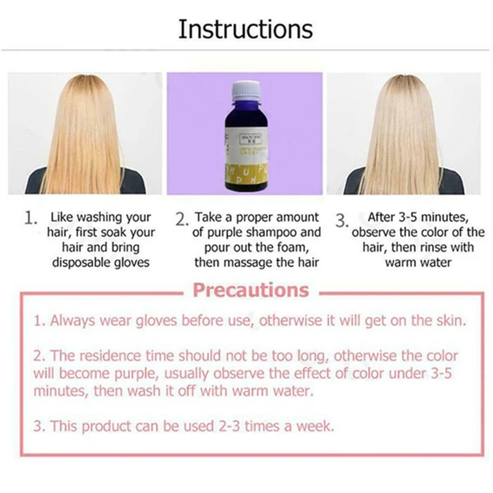 To yellow shampoo, conditioner, bleach and transfer yellow and purple shampoo 100ML Hair Shampoo Hair Care #E
To yellow shampoo, conditioner, bleach and transfer yellow and purple shampoo 100ML Hair Shampoo Hair Care #E