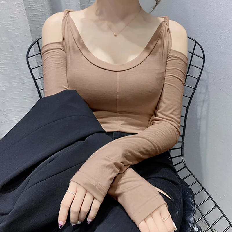 Sexy Off Shoulder T Shirt Women Spring 2022 Cotton Long Sleeve Tees Korean Fashion Womens Clothing Tops Solid Slim T Shirt Femme
Sexy Off Shoulder T Shirt Women Spring 2022 Cotton Long Sleeve Tees Korean Fashion Womens Clothing Tops Solid Slim T Shirt Femme