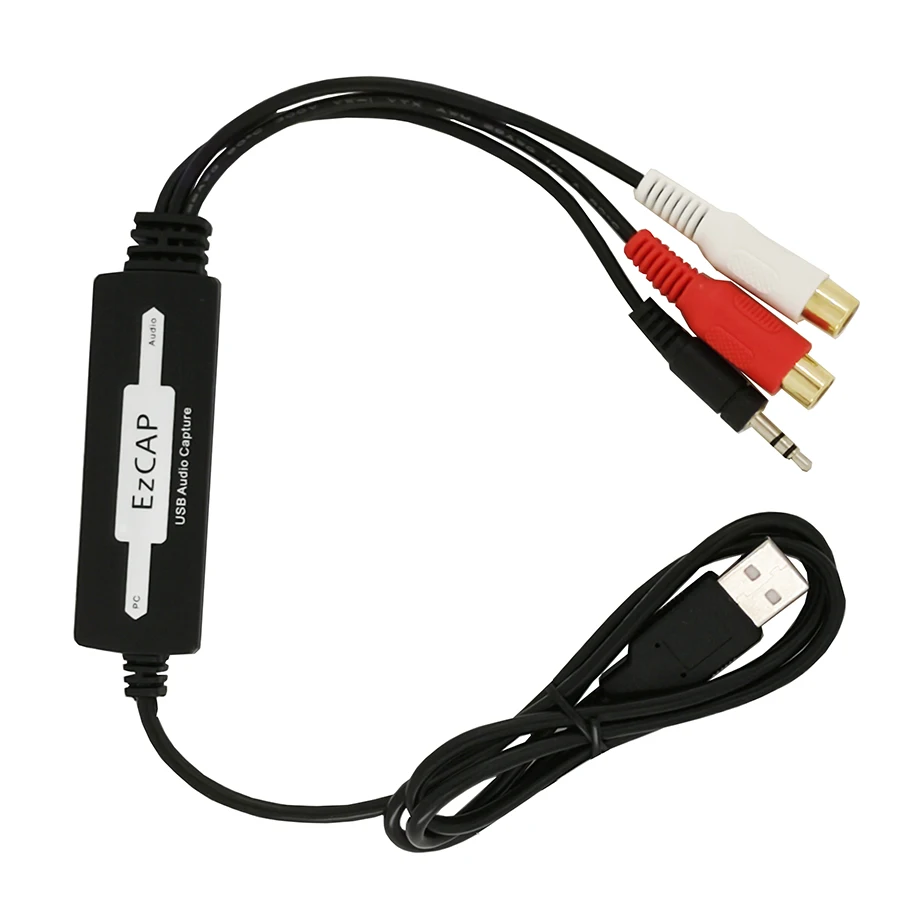 

Аудиокассета EZCAP с USB-разъемом для записи CD/MP3, конвертер MP3, WMA, волновой рекордер, преобразователь Аудио в цифровой RCA R/L, аудиовход 3,5 мм