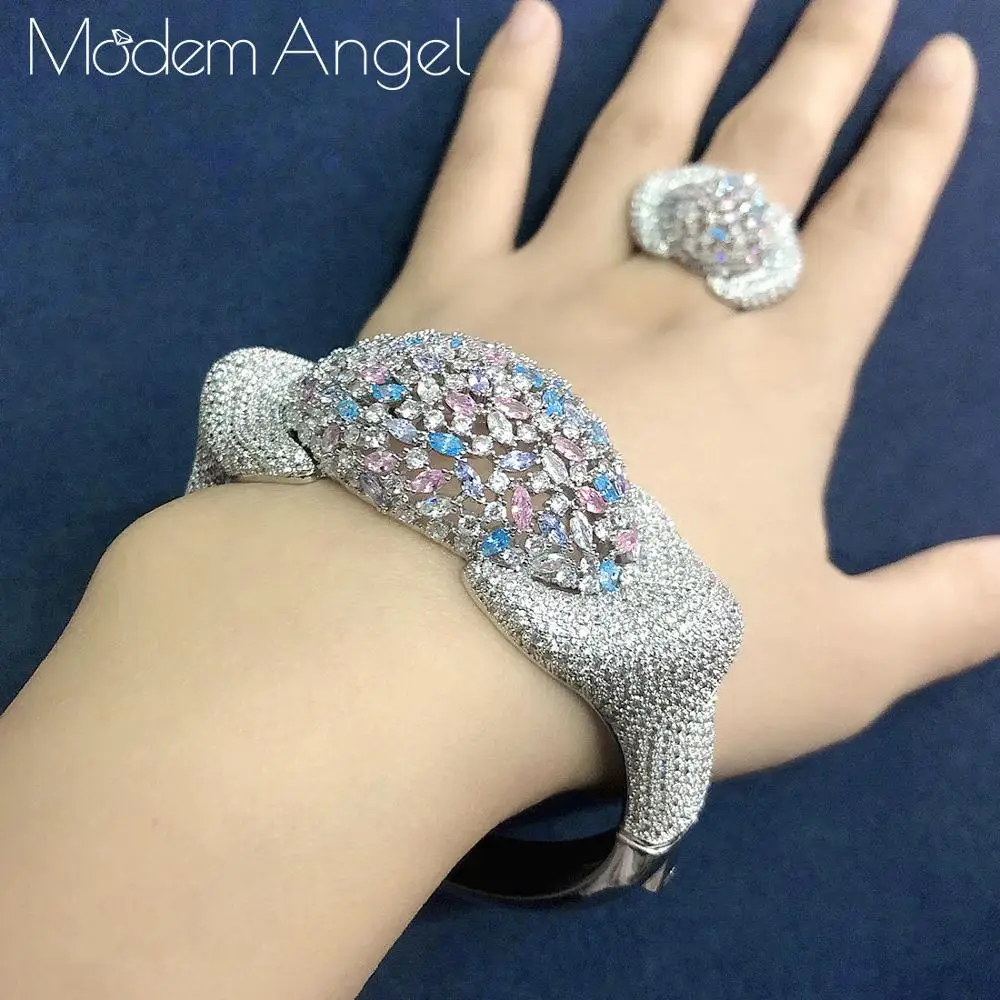 Роскошные наборы ModemAngel из африканского браслета и кольца модные свадебные