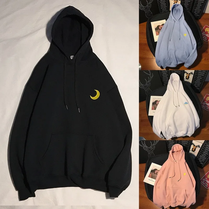 2021 Autumn winter Korean hoodie sun moon embroidery women's long-sleeved hooded sweatshirt Harajuku loose casual hoodie
2021 Autumn winter Korean hoodie sun moon embroidery women's long-sleeved hooded sweatshirt Harajuku loose casual hoodie