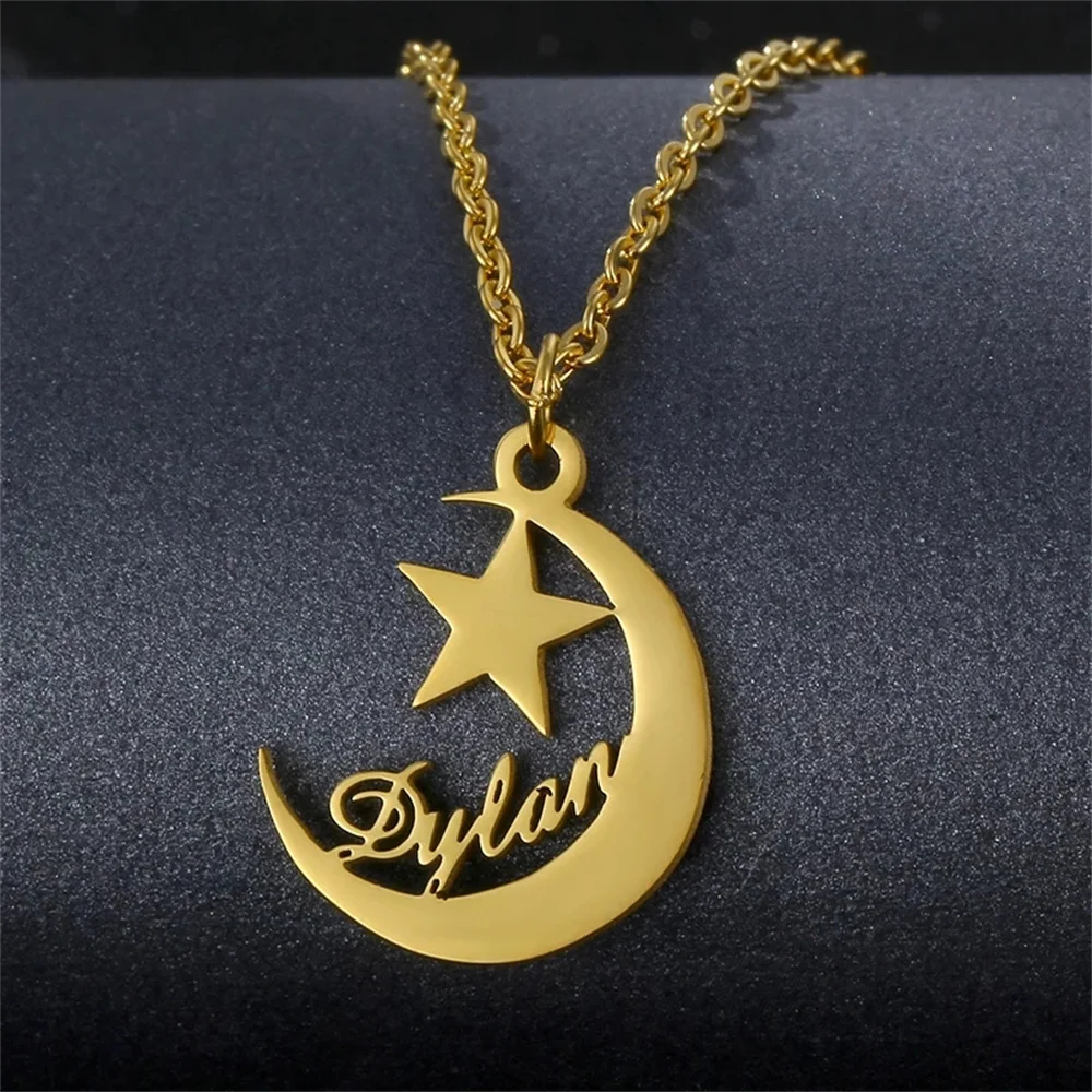 Viking Sword Personalized Star Moon Necklace for Women Stainless Steel Custom Name Charms Nameplate Pendant Jewelry Gift Mujer
Viking Sword Personalized Star Moon Necklace for Women Stainless Steel Custom Name Charms Nameplate Pendant Jewelry Gift Mujer