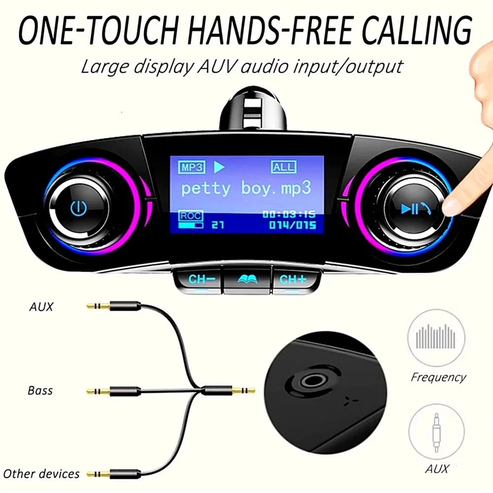1Pcs Universal 87.5-108.0MHZ Wireless In-Car Bluetooth FM Transmitter MP3 Radio Adapter Car Kit USB Charger Accessories 2021 New
1Pcs Universal 87.5-108.0MHZ Wireless In-Car Bluetooth FM Transmitter MP3 Radio Adapter Car Kit USB Charger Accessories 2021 New