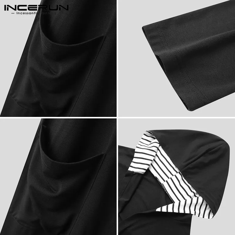 INCERUN Men Robes Patchwork Hooded Long Sleeve Homewear Bathrobes With Belt Comfortable Pockets Leisure Mens Nightgown Sleepwear
INCERUN Men Robes Patchwork Hooded Long Sleeve Homewear Bathrobes With Belt Comfortable Pockets Leisure Mens Nightgown Sleepwear