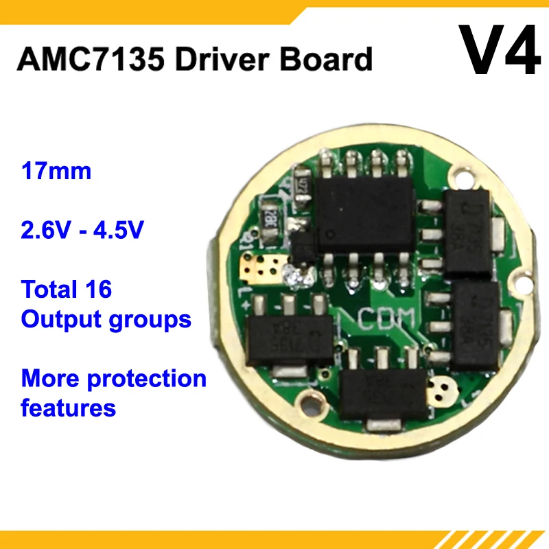 Плата KDLITKER 7135 V4 17 мм, 1-ячейка, 16 групп, драйвер фонарика (1 шт.)
Плата KDLITKER 7135 V4 17 мм, 1-ячейка, 16 групп, драйвер фонарика (1 шт.)
