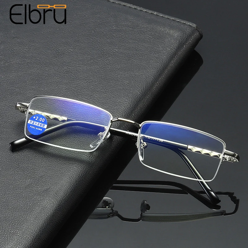 Elbru Ultralight Metal Half-Frame Reading Glasses Men Women Anti Blue Light Silver Presbyopic Spectacles With Diopters +1.0 +4.0
Elbru Ultralight Metal Half-Frame Reading Glasses Men Women Anti Blue Light Silver Presbyopic Spectacles With Diopters +1.0 +4.0
