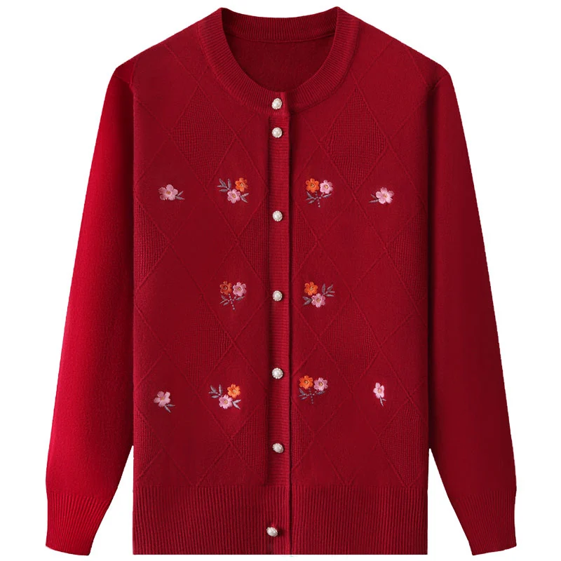 Женский вязаный кардиган, однобортный повседневный жакет с вышивкой, модель размера плюс 4XL на осень и зиму