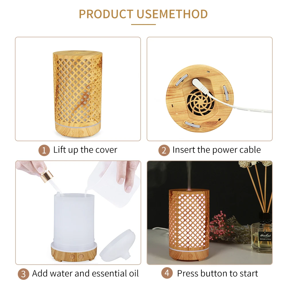 FUNHO Electric Aromatherapy Essential Oil Diffuser Ultrasonic Air Humidifier Cool Mist Maker Mini LED Light For Home Office | Бытовая