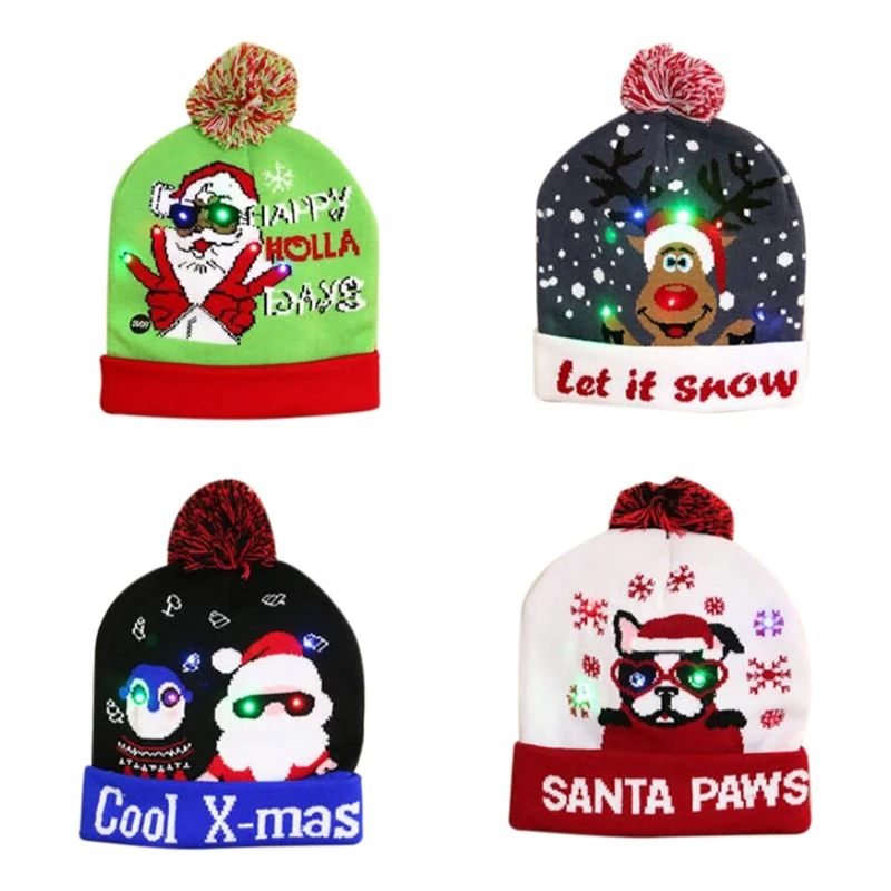 LED Christmas Hat Knitted Beanie Christmas Light Up Knitted Hat Christmas Gift For Kids Xmas New Year Decorations
LED Christmas Hat Knitted Beanie Christmas Light Up Knitted Hat Christmas Gift For Kids Xmas New Year Decorations