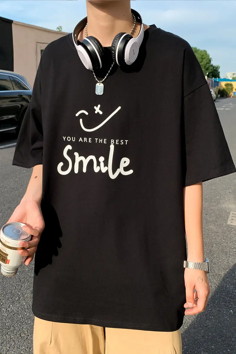 2021 Summer New Style Youth Popular Pure Cotton Simple Printing Five-point Sleeve T-shirt Fashion Casual Round Neck Pullover
2021 Summer New Style Youth Popular Pure Cotton Simple Printing Five-point Sleeve T-shirt Fashion Casual Round Neck Pullover