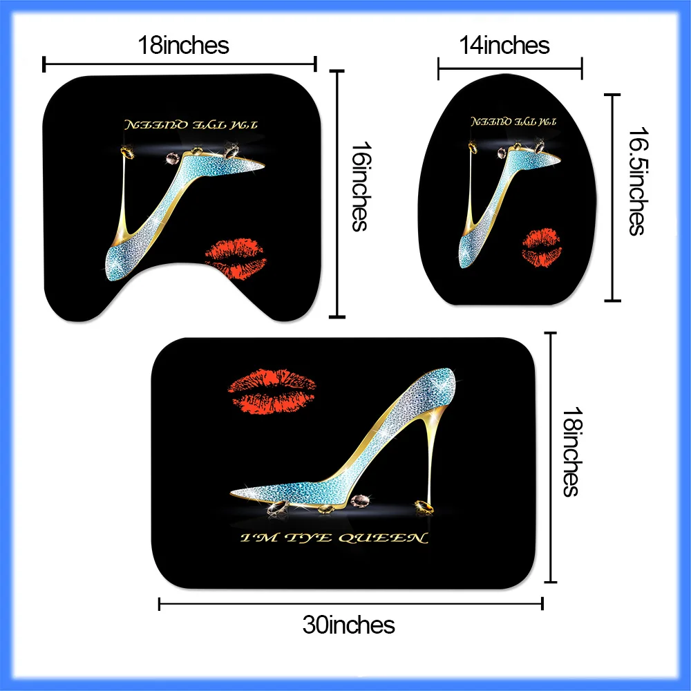 Fashion Shower Curtain Set with Non-Slip Rugs Toilet Lid Cover and Bath Mat High Heels Bath Curtain Red Lip Bathroom Curtain
Fashion Shower Curtain Set with Non-Slip Rugs Toilet Lid Cover and Bath Mat High Heels Bath Curtain Red Lip Bathroom Curtain