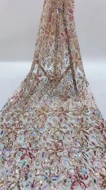 top grade 5 yards french net fabric with beads ZH-566810 embroidered tulle fabric with top quality for sequins
top grade 5 yards french net fabric with beads ZH-566810 embroidered tulle fabric with top quality for sequins